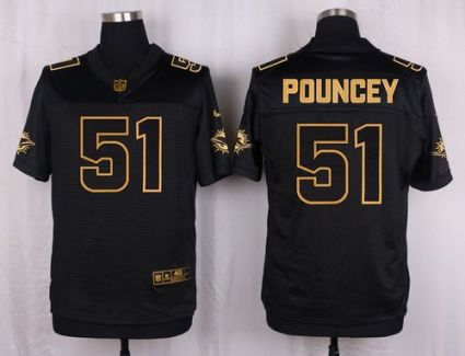 Nike Miami Dolphins #51 Mike Pouncey Black Men's Stitched NFL Elite Pro Line Gold Collection Jersey