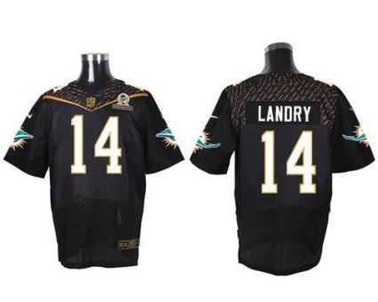 Nike Miami Dolphins #14 Jarvis Landry Black 2016 Pro Bowl Men's Stitched NFL Elite Jersey
