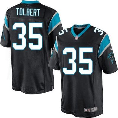 Youth Nike Panthers #35 Mike Tolbert Black Team Color Stitched NFL Elite Jersey