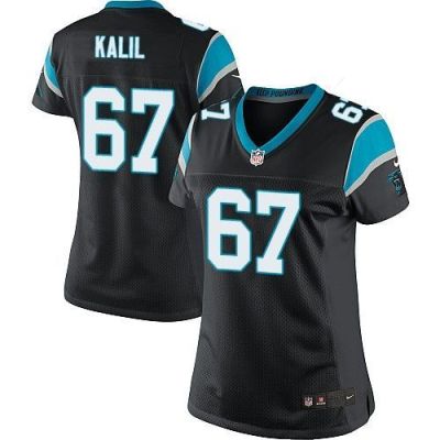 Women Nike Panthers #67 Ryan Kalil Black Team Color Stitched NFL Elite Jersey
