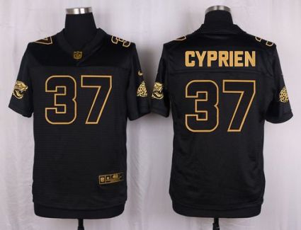 Nike Jacksonville Jaguars #37 John Cyprien Black Men's Stitched NFL Elite Pro Line Gold Collection Jersey