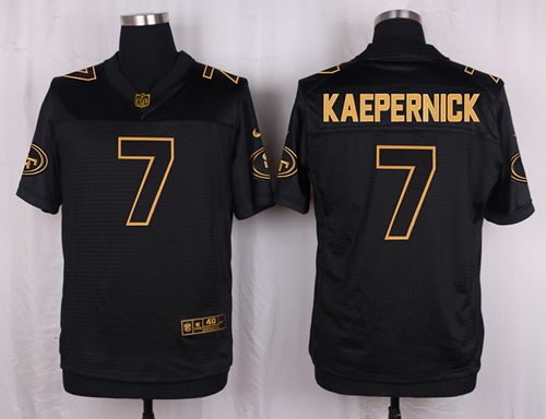 Nike San Francisco 49ers #7 Colin Kaepernick Black Men's Stitched NFL Elite Pro Line Gold Collection Jersey