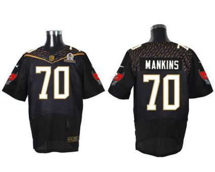 Nike Tampa Bay Buccaneers #70 Logan Mankins Black 2016 Pro Bowl Men's Stitched NFL Elite Jersey