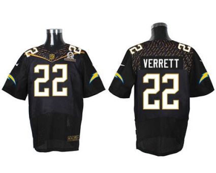 Nike San Diego Chargers #22 Jason Verrett Black 2016 Pro Bowl Men's Stitched NFL Elite Jersey