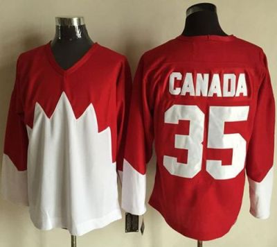 Olympic CA. #35 Canada Red White 1972 Commemorative CCM Stitched NHL Jersey