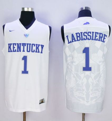 Kentucky Wildcats #1 Skal Labissiere White Basketball Stitched NCAA Jersey