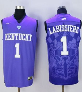 Kentucky Wildcats #1 Skal Labissiere Blue Basketball Stitched NCAA Jersey
