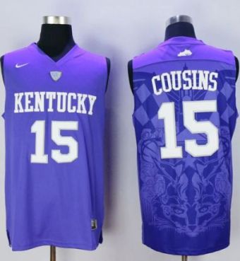 Kentucky Wildcats #15 DeMarcus Cousins Blue Basketball Stitched NCAA Jersey