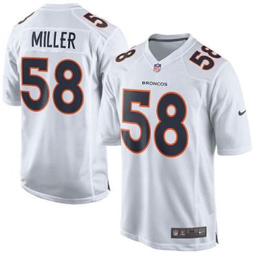 Nike Denver Broncos #58 Von Miller White Men's Stitched NFL Game Event Jersey