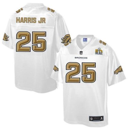 Nike Denver Broncos #25 Chris Harris Jr White Men's NFL Pro Line Super Bowl 50 Fashion Game Jersey