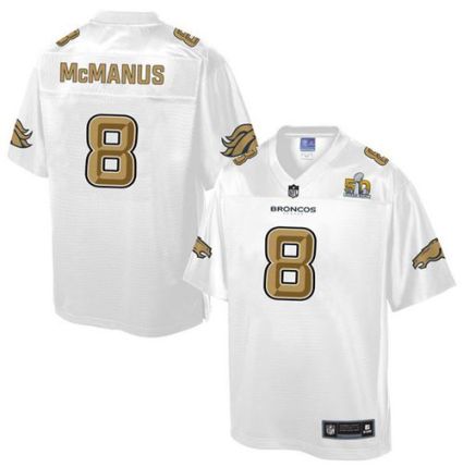 Nike Denver Broncos #8 Brandon McManus White Men's NFL Pro Line Super Bowl 50 Fashion Game Jersey