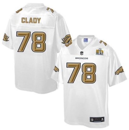 Nike Denver Broncos #78 Ryan Clady White Men's NFL Pro Line Super Bowl 50 Fashion Game Jersey