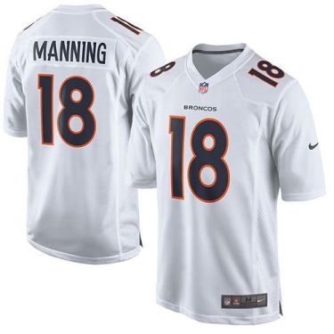 Nike Denver Broncos #18 Peyton Manning White Men's Stitched NFL Game Event Jersey