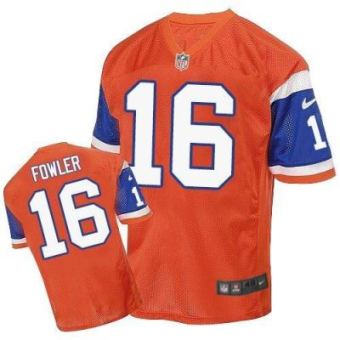 Nike Denver Broncos #16 Bennie Fowler Orange Throwback Men's Stitched NFL Elite Jersey