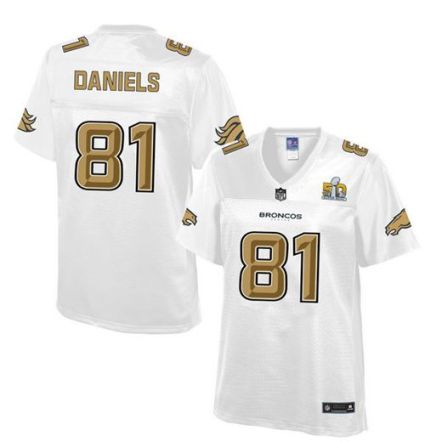 Women Nike Broncos #81 Owen Daniels White NFL Pro Line Super Bowl 50 Fashion Game Jersey