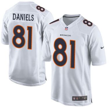 Youth Nike Broncos #81 Owen Daniels White Stitched NFL Game Event Jersey