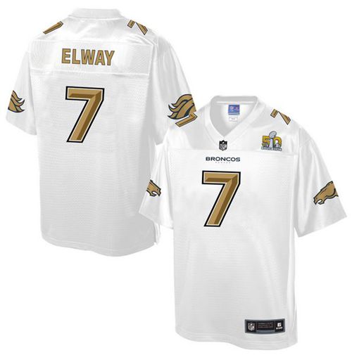 Youth Nike Broncos #7 John Elway White NFL Pro Line Super Bowl 50 Fashion Game Jersey