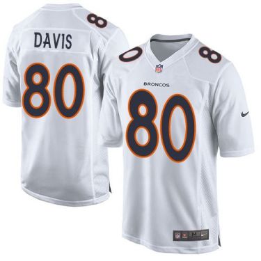 Youth Nike Broncos #80 Vernon Davis White Stitched NFL Game Event Jersey