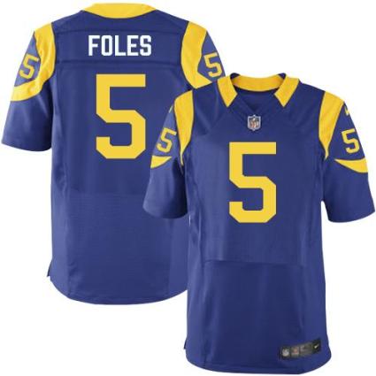 Nike St. Louis Rams #5 Nick Foles Royal Blue Alternate NFL Elite Jersey