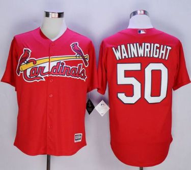 St. Louis Cardinals #50 Adam Wainwright New Red Cool Base Stitched MLB Jersey