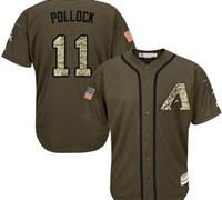 Arizona Diamondbacks #11 A. J. Pollock Green Salute to Service Stitched MLB Jersey