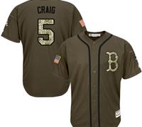 Boston Red Sox #5 Allen Craig Green Salute to Service Stitched Grey Jersey
