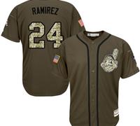 Cleveland Indians #24 Manny Ramirez Green Salute to Service Stitched Baseball Jersey