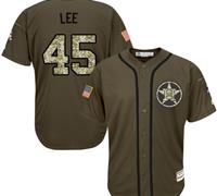 Houston Astros #45 Carlos Lee Green Salute to Service Stitched Baseball Jersey