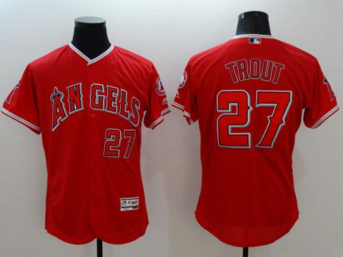 Los Angeles Angels Of Anaheim #27 Mike Trout Red Flexbase Authentic Collection Stitched Baseball Jersey