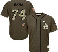 Los Angeles Dodgers #74 Kenley Jansen Green Salute to Service Stitched MLB Jersey
