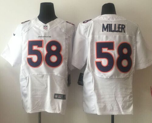 Nike Denver Broncos #58 Von Miller White Men's Stitched NFL Elite Event Jersey