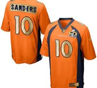 Nike Denver Broncos #10 Emmanuel Sanders Orange Team Color Men's Stitched NFL Game Super Bowl 50 Collection Jersey