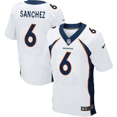 Nike Denver Broncos #6 Mark Sanchez White Men's Stitched NFL New Elite Jersey