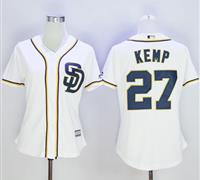 Women San Diego Padres #27 Matt Kemp New White Home Stitched Baseball Jersey