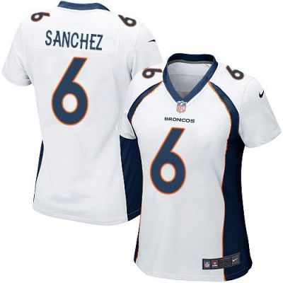 Women's Nike Broncos #6 Mark Sanchez White Stitched NFL New Elite Jersey