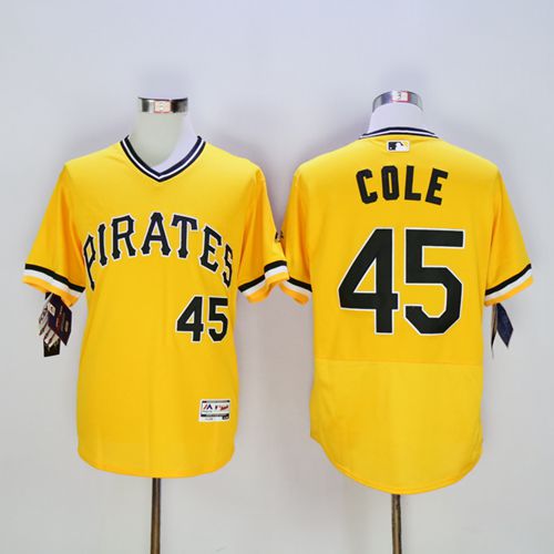 Pittsburgh Pirates #45 Gerrit Cole Gold Flexbase Authentic Collection Baseball Jersey