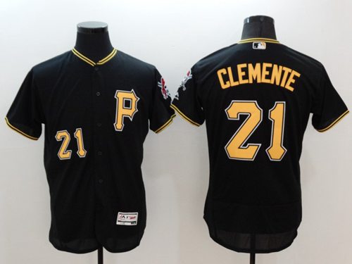 Pittsburgh Pirates #21 Roberto Clemente Black Flexbase Authentic Collection Baseball Jersey