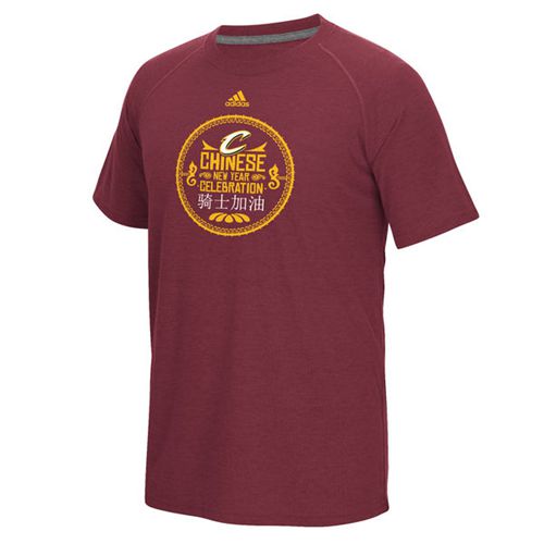Cleveland Cavaliers Adidas 2016 Chinese New Year Climalite Burgundy T-Shirt
