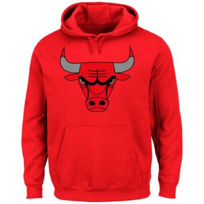 Chicago Bulls Majestic Current Logo Tech Patch Red Pullover Hoodie