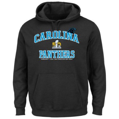 Carolina Panthers Majestic Black Super Bowl 50 Bound Heart And Soul Going To The Game Pullover Hoodie