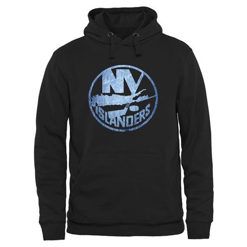 New York Islanders Black Rinkside Pond Hockey Pullover Hoodie