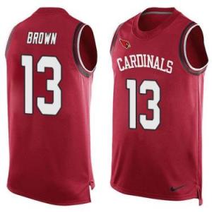 Nike Arizona Cardinals #13 Jaron Brown Red Color Men's Stitched NFL Name-Number Tank Tops Jersey