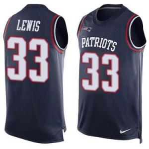 Nike New England Patriots #33 Dion Lewis Navy Blue Color Men's Stitched NFL Name-Number Tank Tops Jersey