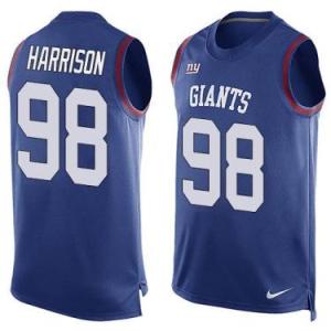 Nike New York Giants #98 Damon Harrison Royal Blue Color Men's Stitched NFL Name-Number Tank Tops Jersey