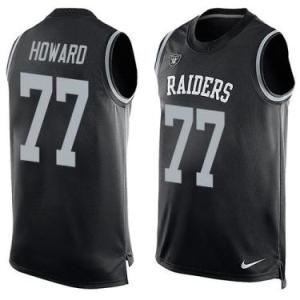 Nike Oakland Raiders #77 Austin Howard Black Color Men's Stitched NFL Name-Number Tank Tops Jersey