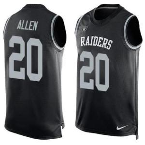 Nike Oakland Raiders #20 Nate Allen Black Color Men's Stitched NFL Name-Number Tank Tops Jersey