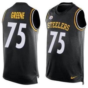 Nike Pittsburgh Steelers #75 Joe Greene Black Color Men's Stitched NFL Name-Number Tank Tops Jersey