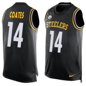 Nike Pittsburgh Steelers #14 Sammie Coates Black Color Men's Stitched NFL Name-Number Tank Tops Jersey