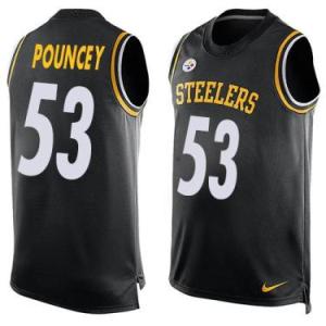 Nike Pittsburgh Steelers #53 Maurkice Pouncey Black Color Men's Stitched NFL Name-Number Tank Tops Jersey