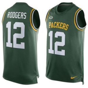 Aaron Rodgers Green Bay Packers Mens #12 Nike Player Name & Number Tank Top - Green